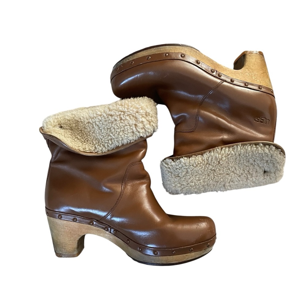 UGG Women's leather Shearling Lined Clogs - Picture 5 of 16